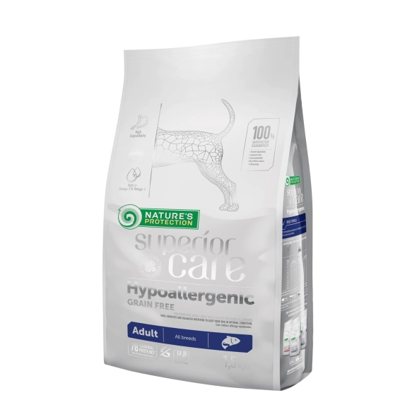 Сухий корм для собак Nature's Protection (Нейчерс Протекшен) Superior Care GF Hypoallergenic Adult з лососем 1.5 кг