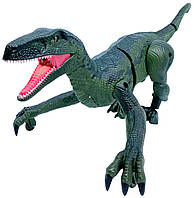 Динозавр бігає гарчить пускає пар великий інтерактивний на пульті радіокерування на акумуляторі Велоцираптор