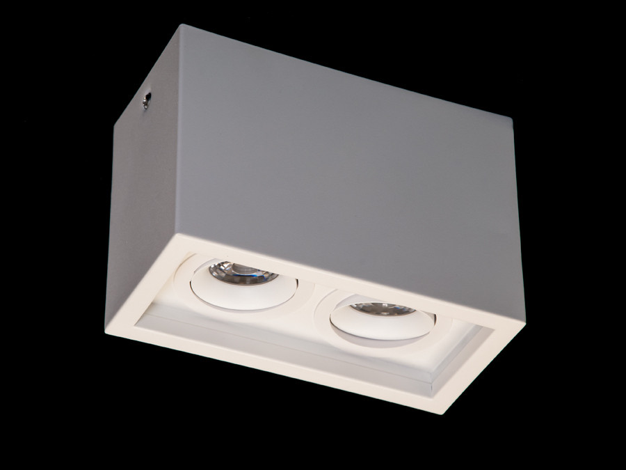 Білий накладний світлодіодний світильник для гіпсокартонних стель 136F-2-WH