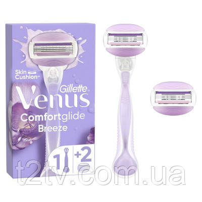 Бритва Gillette Venus ComfortGlide Breeze з 2 змінними картриджами (7702018886166), фото 1