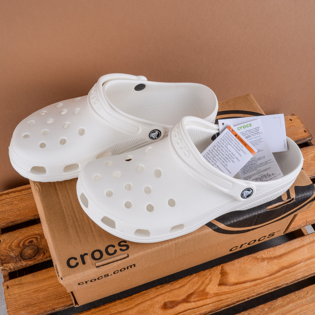 Тапочки шльопанці Crocs крокс сланці білий колір