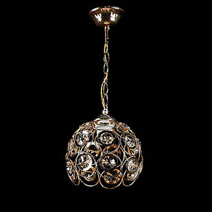 Люстра сучасна підвісна кришталева на 1 лампу E27 колір каркаса золотий VL-L423E/1 FGD