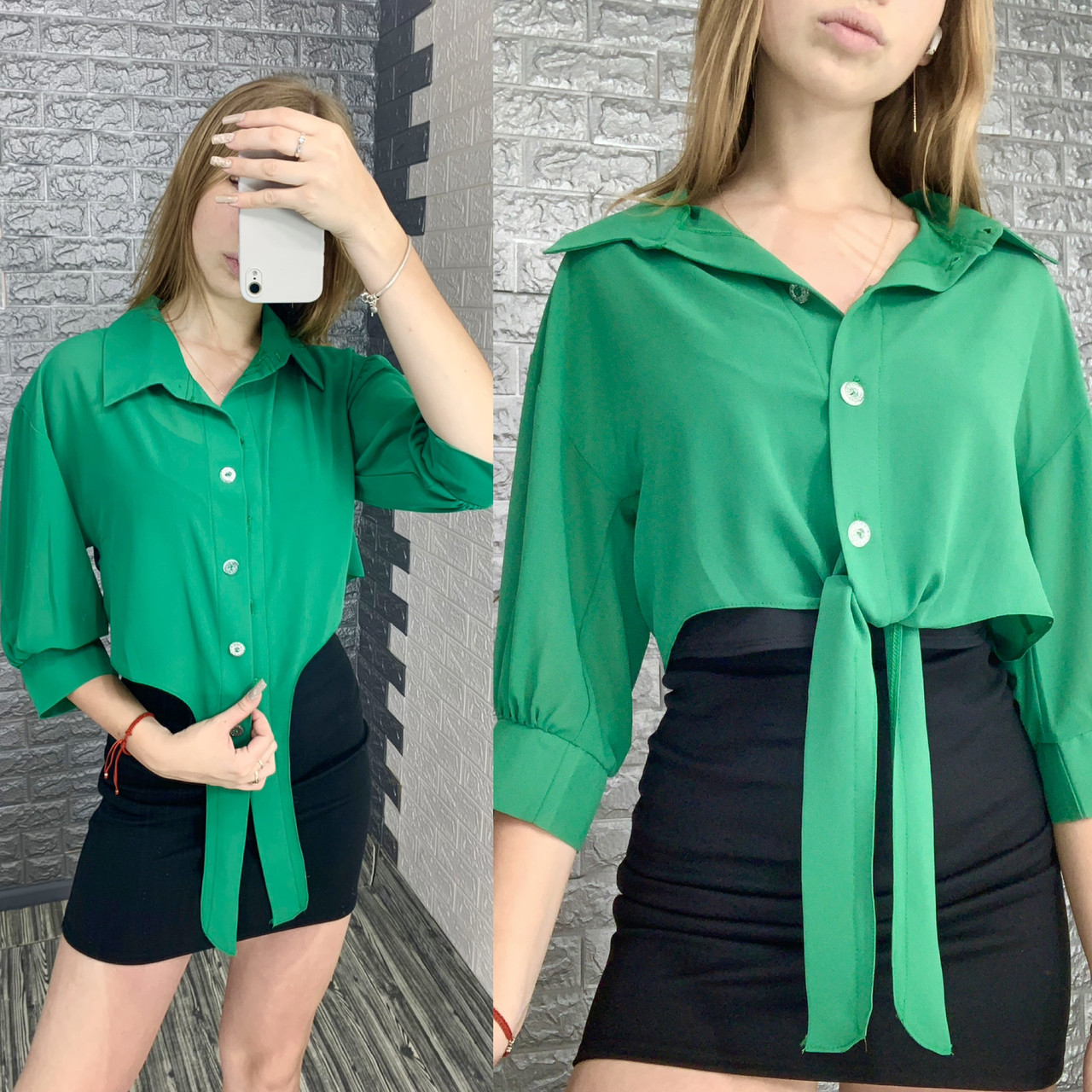 Яскрава жіноча шифонова сорочка,РОЗМІР ТІЛЬКИ 46, фото 1