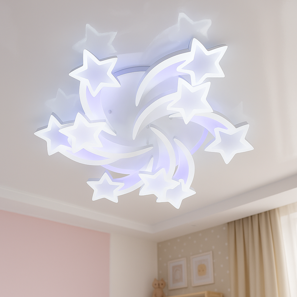 Люстра в дитячу Diasha 185W до 30 м² колір Білий 8163/6+3WH 3color, фото 1