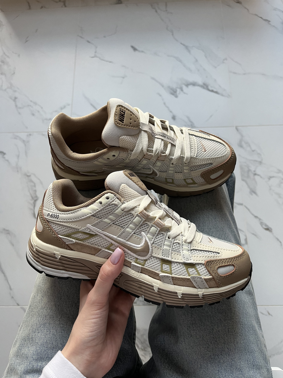 Кросівки Nike P-6000 Hangul Day Beige White Найк П-6000 бежеві шкіра сітка весна літо унісекс
