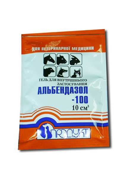 Альбендазол-100 гель 5 мл (Продукт) ветеринарний протипаразитарний препарат