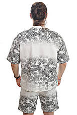 Костюм літній чоловічий оверсайз Maksim 25-10068 білий, фото 4