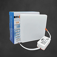 Світильник світлодіодний Biom UNI-2-S18W-5 18Вт квадратний 5000К (РУХЛИВІ КЛІПСИ)