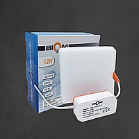 Світильник світлодіодний Biom UNI-2-S12W-5 12Вт квадратний 5000К (РУХЛИВІ КЛІПСИ)