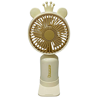 Мінівентилятор No933-156С Корона (встр. акум./1р/підставка) 15*8 см в асорт., Вентилятор маленький