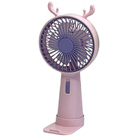 Мінівентилятор No933-156В Рога Олена (встр. акум./1р/підставка) 16*8 см в асорт., Вентилятор маленький
