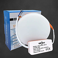 Світильник світлодіодний Biom UNI-2-R12W-5 12Вт круглий 5000К (РУХЛИВІ КЛІПСИ)