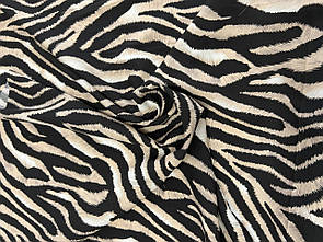 Штапель принт Зебра беж