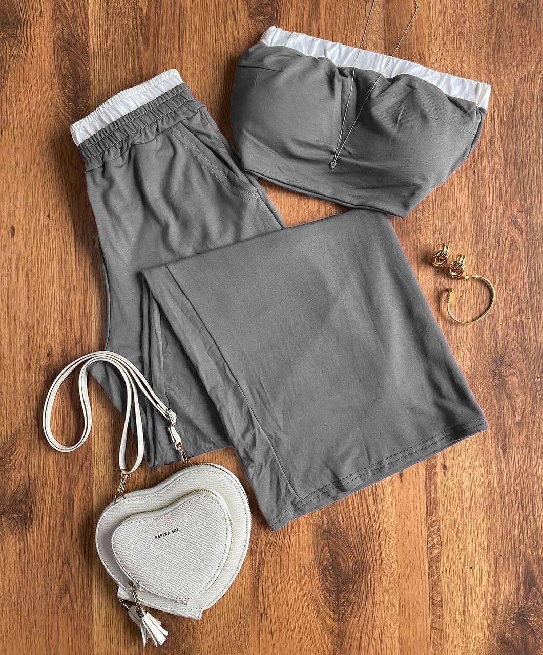 Костюм з імітацією білизни сірого кольору, фото 1