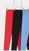 Легінси для дівчинки бавовняні блакитні червоні сірі чорні 152 см 11-12 лет