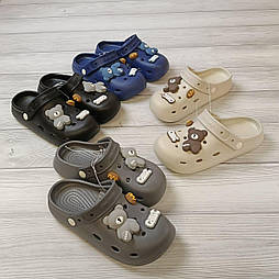 Крокси пінка для хлопчика дівчинки з ведмедиком