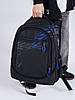 Рюкзак шкільний ортопедичний для хлопчика підлітковий 5-11 клас три змійки чорний з синім SkyName 90-148-12, фото 10