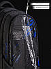 Рюкзак шкільний ортопедичний для хлопчика підлітковий 5-11 клас три змійки чорний з синім SkyName 90-148-12, фото 8