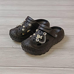 Дитячі крокси пінка для дівчинки в чорному кольорі