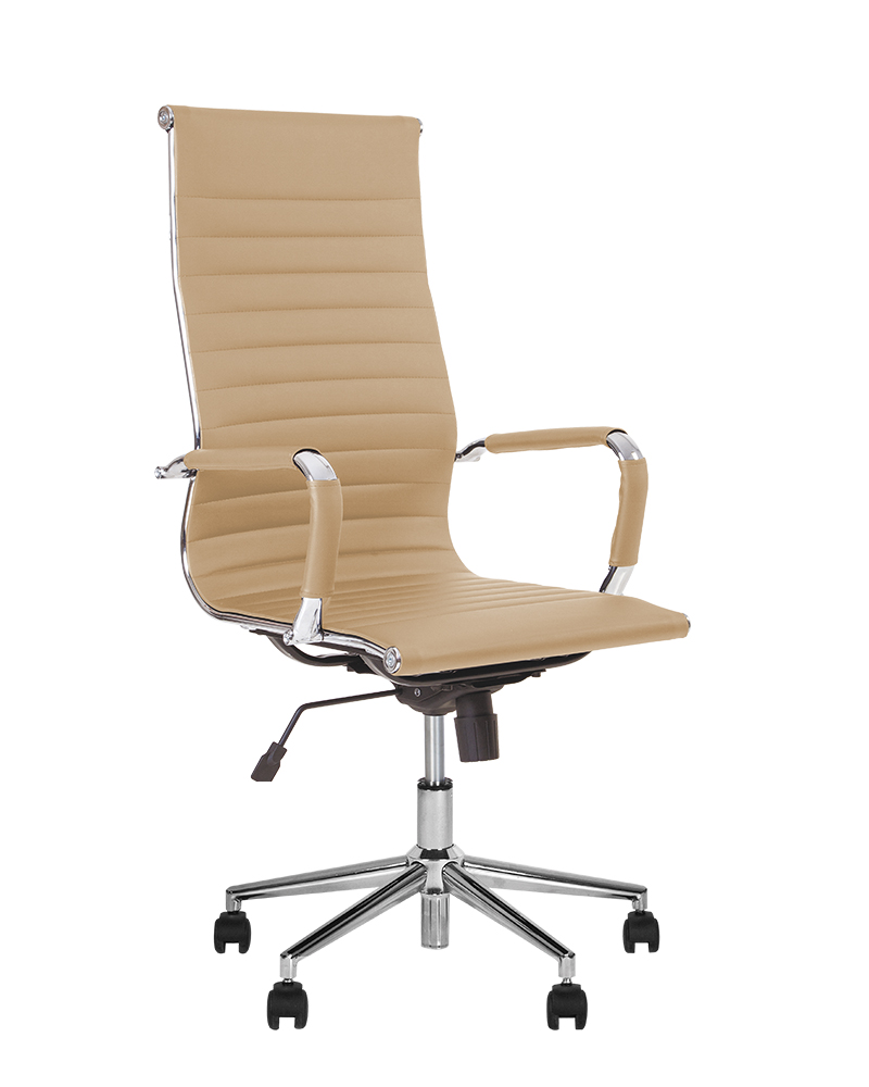 Крісло офісне Slim HB tilt CHR64 eсо-01 бежева (Новий Стиль ТМ)