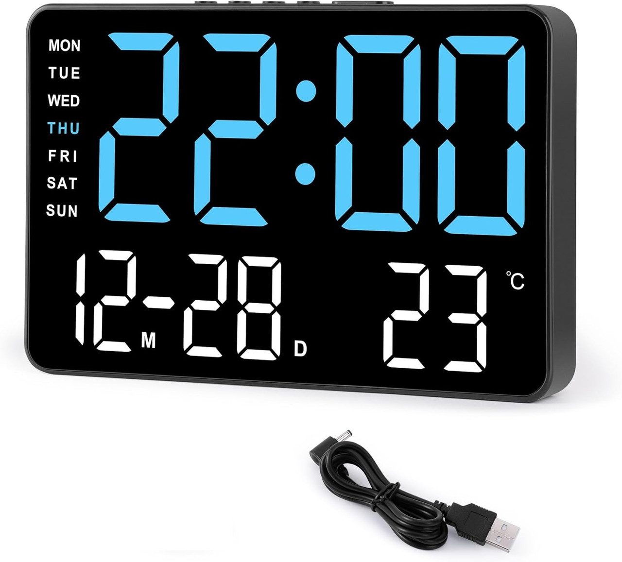 Amgico Digital Clock, Будильники для спальні, Будильник із великим дисплеєм 7,2 дюйма