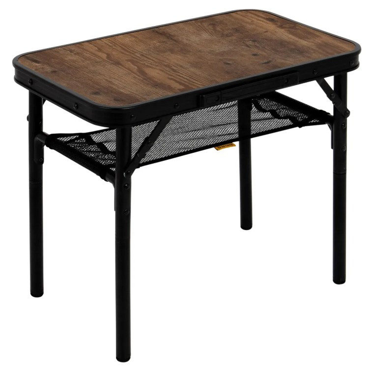 Туристичний Стіл Розкладний Bo-Camp Woodbine 56x34 cm Black/Wood look (1404191) Кемпінговий Складаний Столик для риболовлі, фото 1
