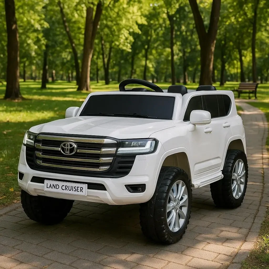 Дитячий електромобіль джип Toyota Land Cruiser 300 на акумуляторі білий, фото 1