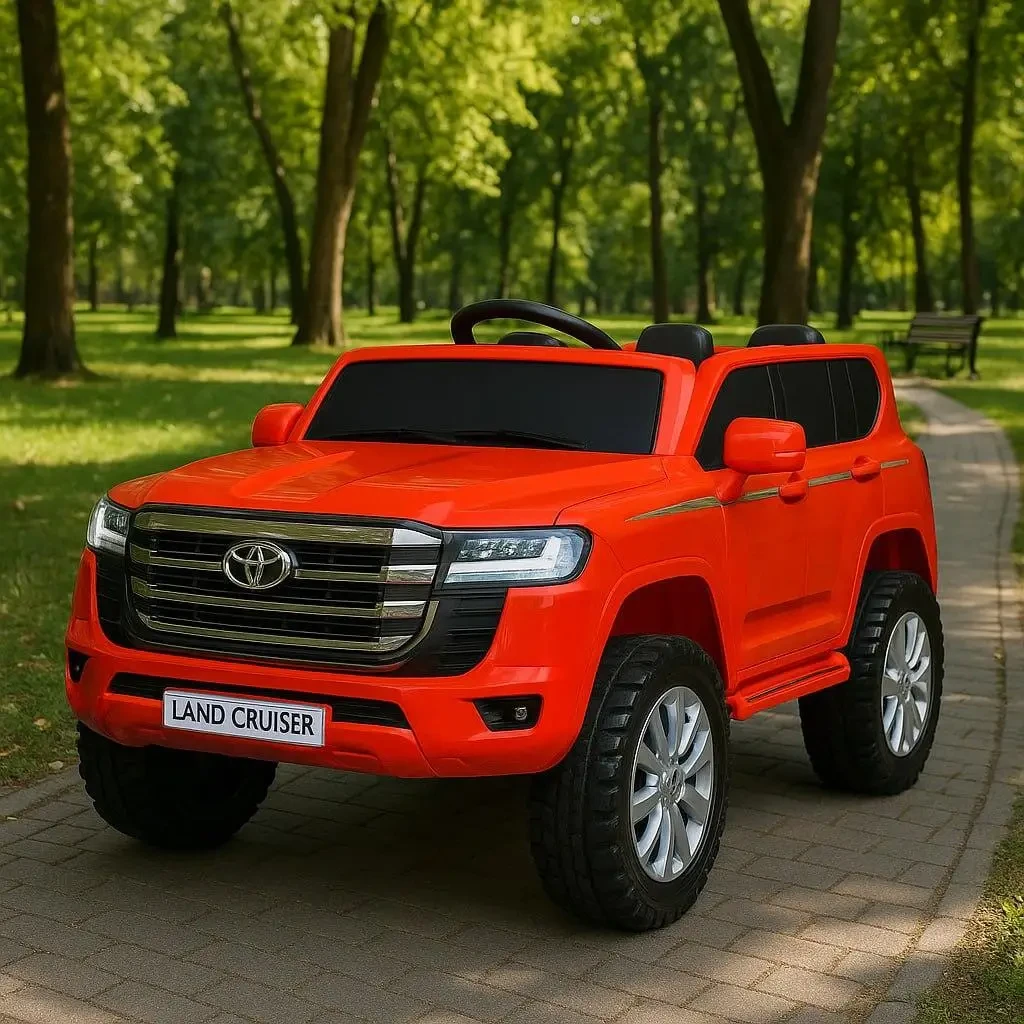 Дитячий електромобіль джип Toyota Land Cruiser 300 на акумуляторі червоний, фото 1