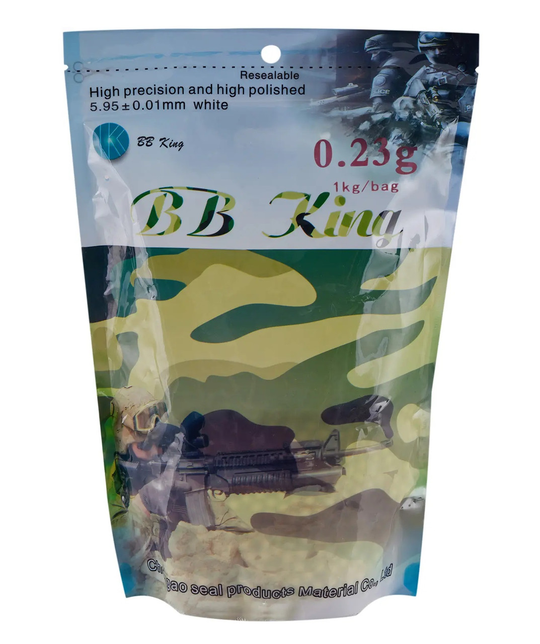 Страйкбольні кульки BB White King Normal 6 мм 0.23 г, 1kg