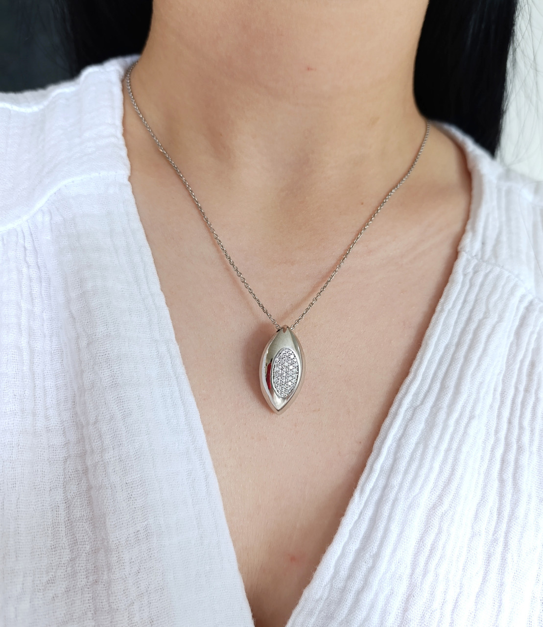 Кольє срібне з цирконієм  NZB84787, фото 1