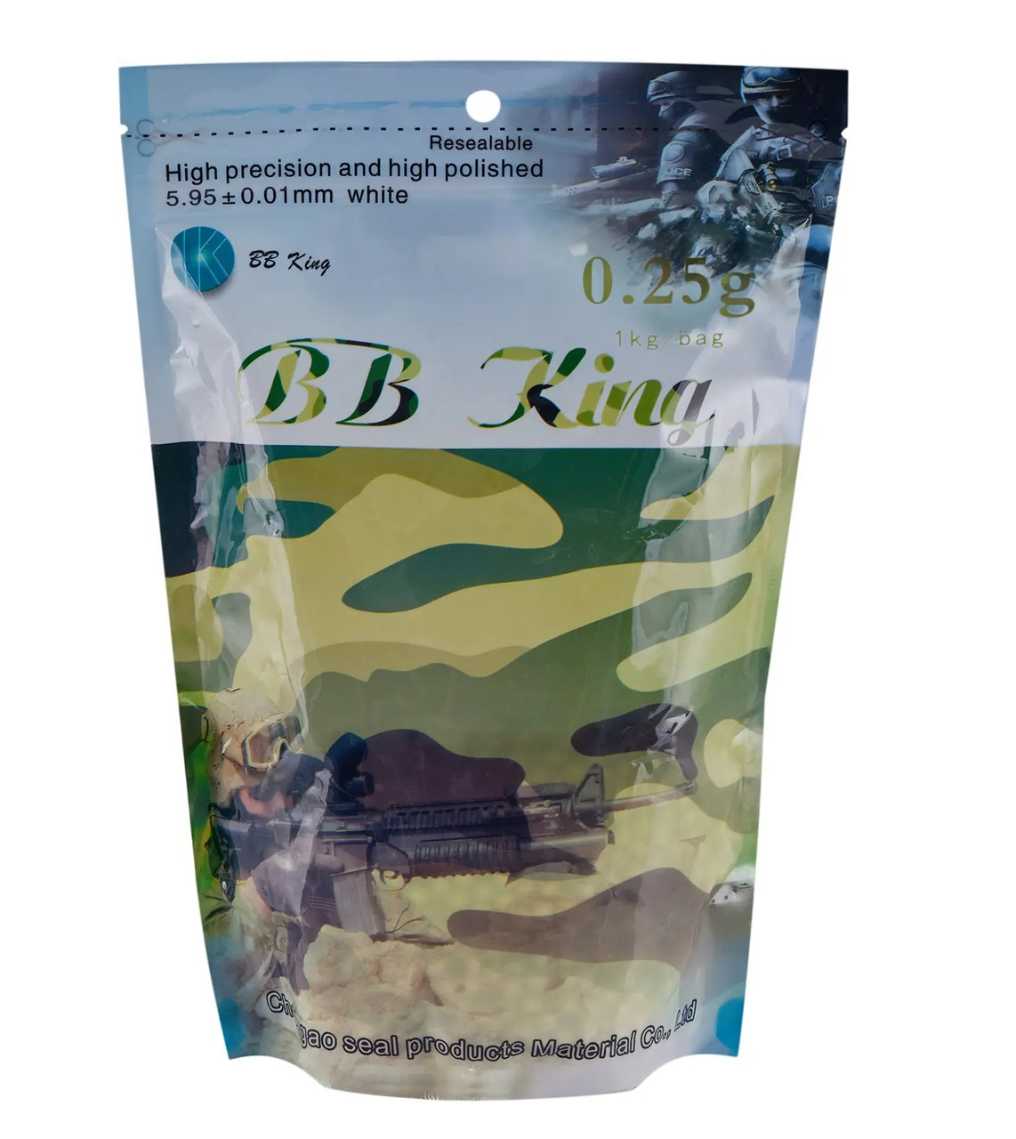 Страйкбольні кульки BB King Normal 6 мм 0.25 г, 1kg White