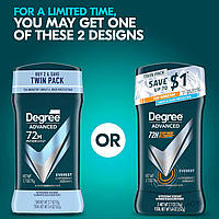 Дезодорант антиперспірант чоловічий стік Degree Everest MotionSense 72 H - 2 шт по 76 грам, фото 4