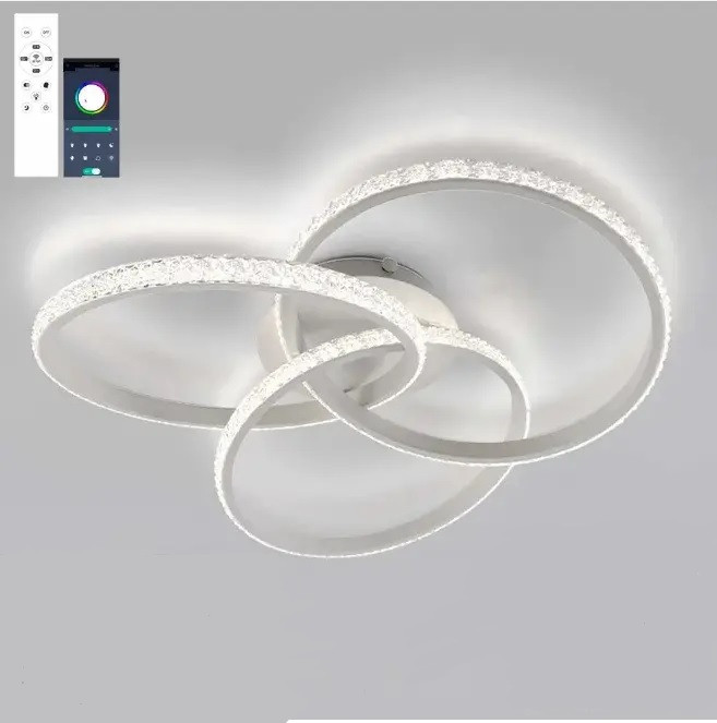 Керована світлодіодна люстра Esllse VITA 80 W 3R-APP-500x130- WHITE/CLEAR-220-IP20