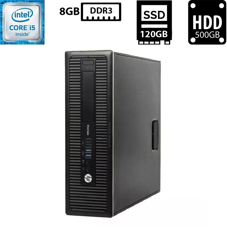 Комп'ютер HP ProDesk 600 G1 SFF/Core i5-4570 3.20GHz/8GB DDR3/SSD 120GB+HDD 500GB/Intel HD Graphics VGA, DP Б/В