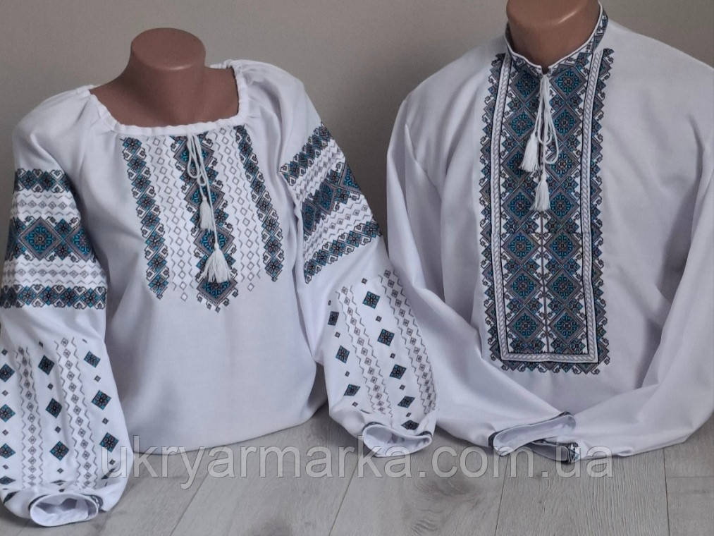 Вишиванки для родини  " Блакитний світанок"