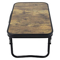 Туристичний Стіл Розкладний Bo-Camp Woodbine Compact 56x34 cm Black/Wood look (1404190) Кемпінговий Складаний Столик для риболовлі, фото 6