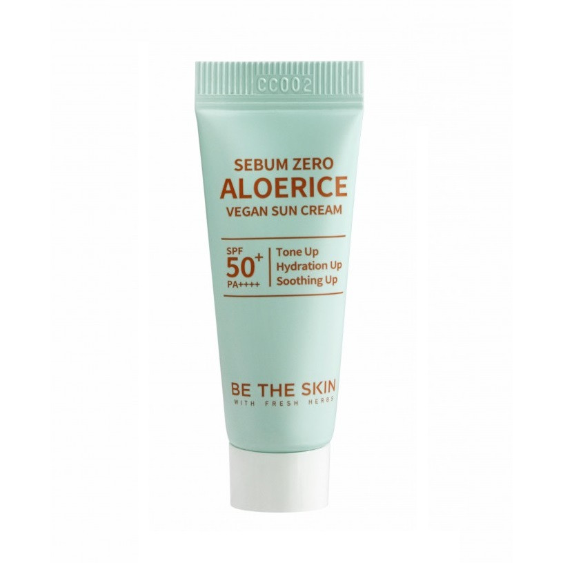 Сонцезахисний крем Be The Skin Sebum Zero Aloerice Vegan Sun Cream SPF 50+ PA++++мініатюра 5 мл