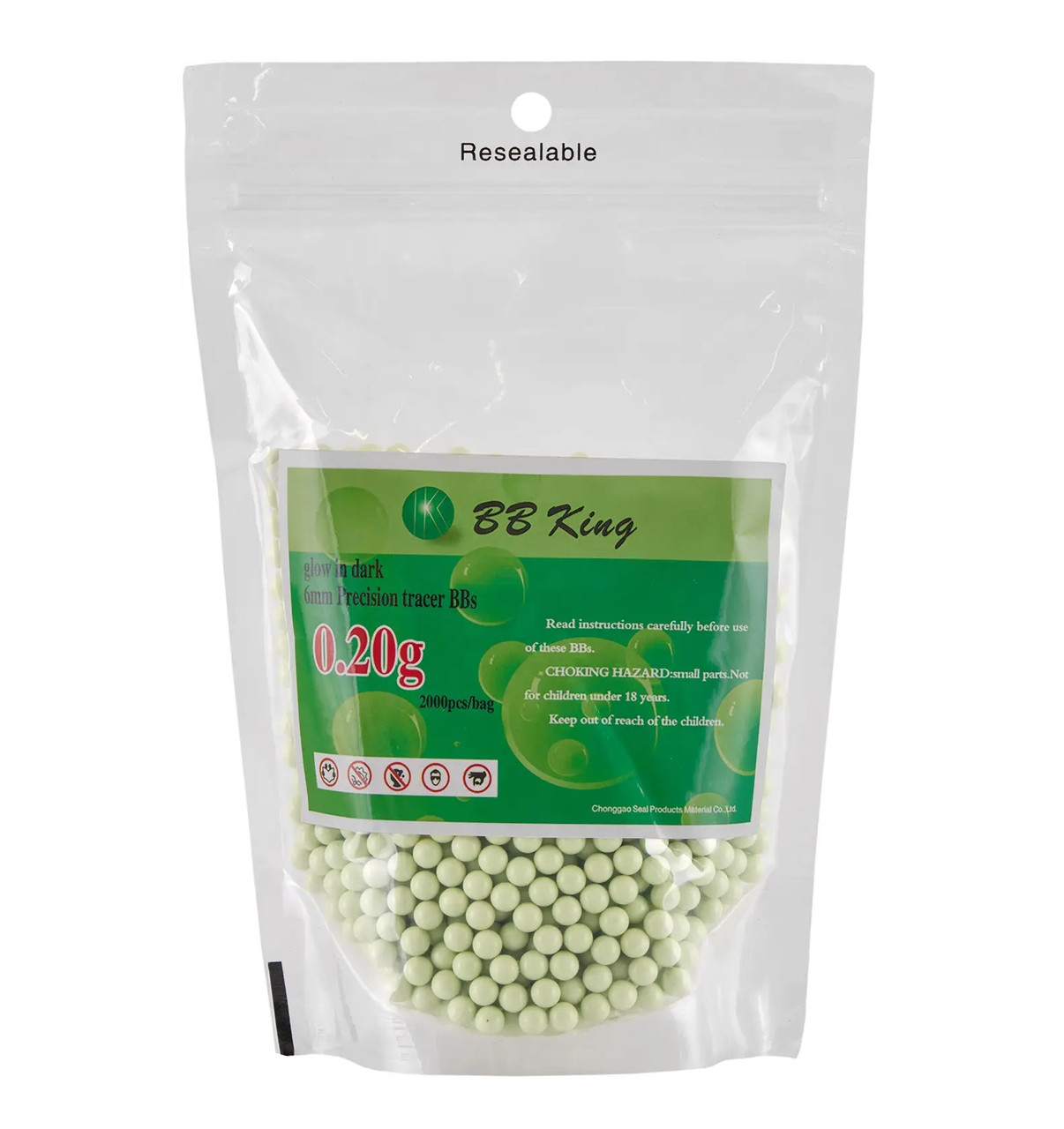Страйкбольні кульки BB King Tracer 6 мм 0.20 green (2000 шт)