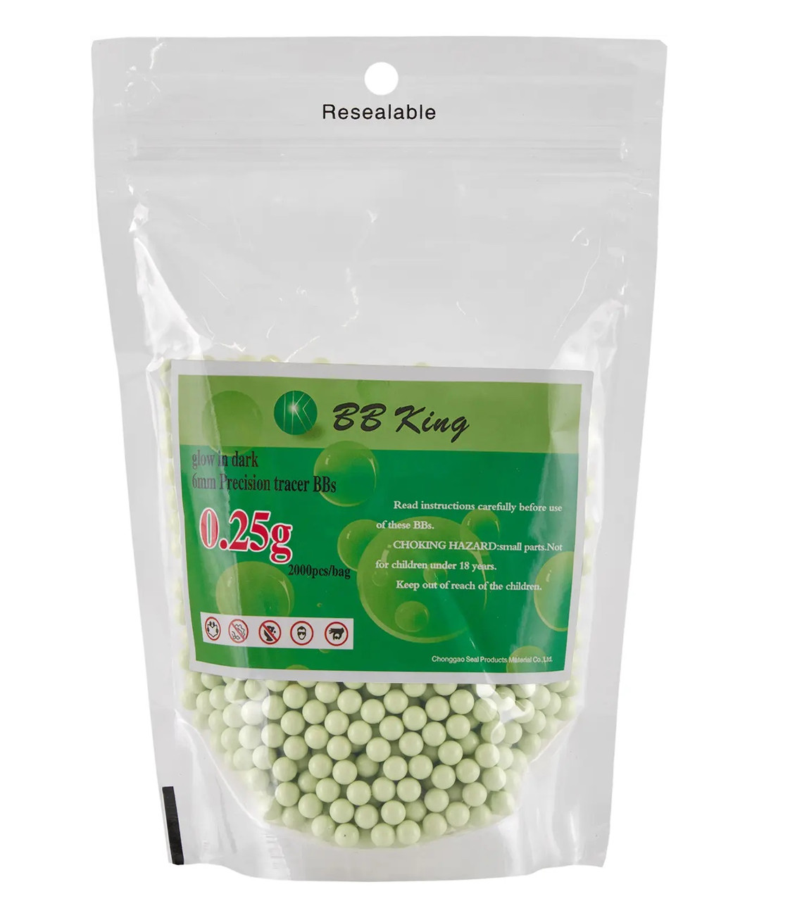 Страйкбольні кульки BB King Tracer 6 мм 0.25 green (2000 шт)