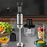 Блендер занурювальний з насадками 4в1 кухонний HM-8026 Hoffmans Electronics Ручний подрібнювач для дому 1000W, фото 7