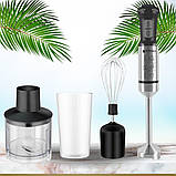 Блендер занурювальний з насадками 4в1 кухонний HM-8026 Hoffmans Electronics Ручний подрібнювач для дому 1000W, фото 5
