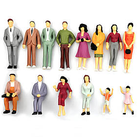 Мініатюрні фігурки людей для макетів та діорам. Фігурки людей у масштабі 1:75, 100 шт
