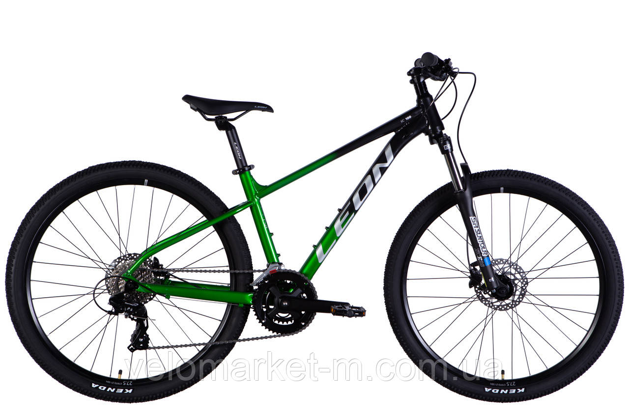Велосипед AL 27,5" Leon XC 100 HDD рама-16" чорний з зеленим 2025