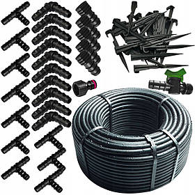 Набір для крапельного поливу 50 м.пог, багаторічна трубка 16 мм + фурнітура SILVER S12001