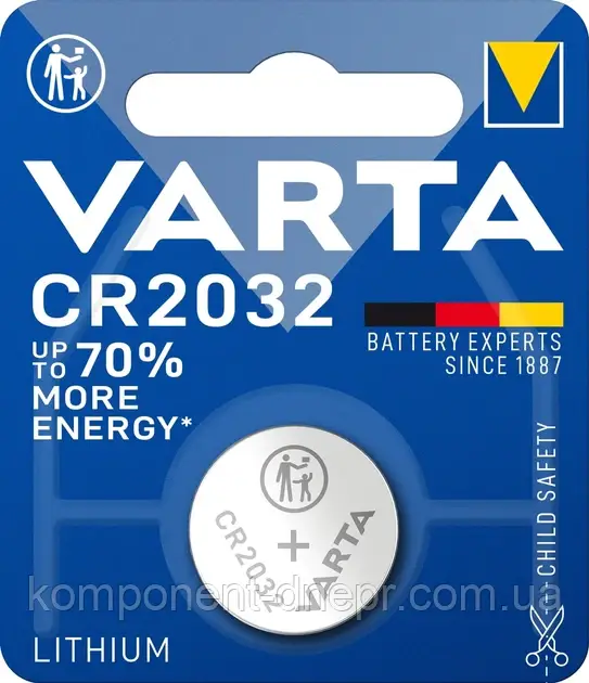 Батарейка Varta CR2032 BLI 1 Lithium, фото 1