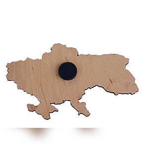 Магніт "Мапа України" 12*8 см., з Петриківським розписом фанерна, фото 3