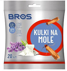Кульки від молі лаванда 20шт на 6 місяців ТМ Bros