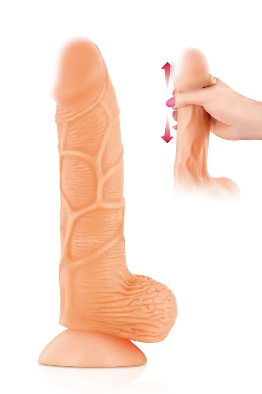 Фалоімітатор з рухомою крайньою плоттю Real Body - Real Brad, діаметр 4,5 см, TPE