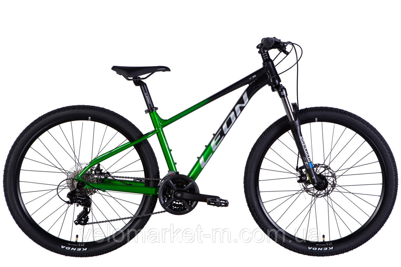 Велосипед AL 27,5" Leon XC 105 DD CS рама-16" чорний з зеленим 2025
