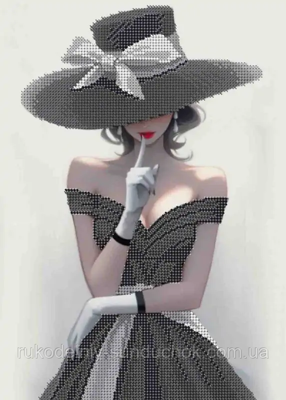 Схема для вишивання бісером ТМ Acorns Дівчина у капелюсі А4-К-1468, фото 1